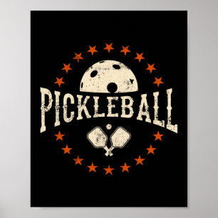Vintage Retro Pickleball Poster