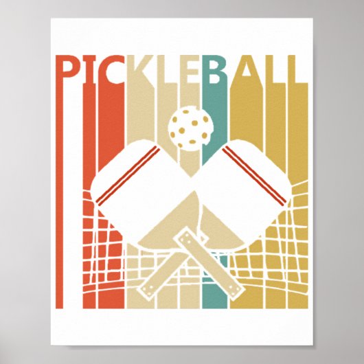 Vintage Retro Pickleball Poster (Vorne)