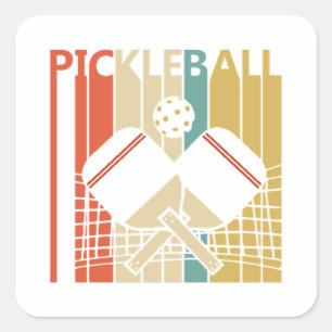 Vintage Retro Pickleball Quadratischer Aufkleber