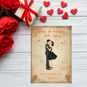 Vintage Retro Pin-Up Valentinstagskarte Feiertagskarte