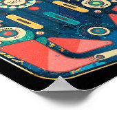 Vintage Retro Pinll Arcade Spielmaschine Poster (Ecke)