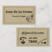 Vintage Retro-Place-Einstellung Visitenkarte (Vorne/Hinten)