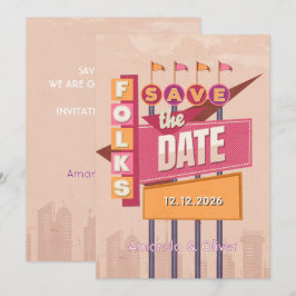 Vintage Retro-Plakat Merken Sie sich den Termin Save The Date