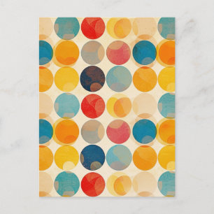 Vintage Retro Polka Dots Postkarte