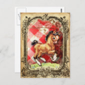 Vintage Retro Pony Postkarte (Vorne/Hinten)