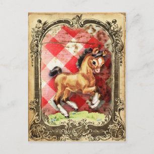 Vintage Retro-Pony-Postkarte Postkarte