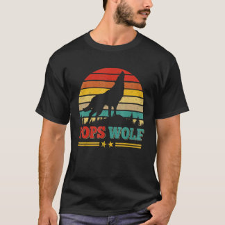 Vintage Retro Pops Wolf Wolf Familie Vatertag T-Shirt