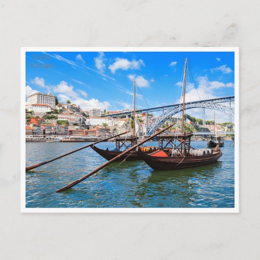 Vintage Retro Porto Portugal Tourismus Postkarte (Vorderseite)