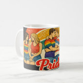 Vintage Retro Pride Monat LGBTQ Feier Kaffeetasse (Vorderseite Links)