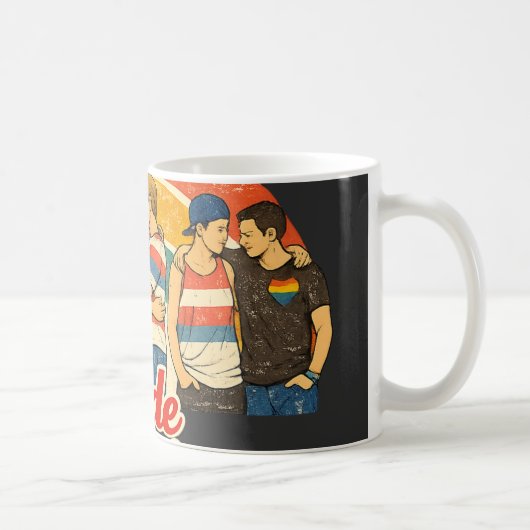 Vintage Retro Pride Monat LGBTQ Feier Kaffeetasse (Rechts)