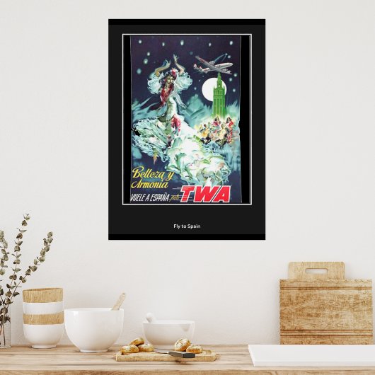 Vintage Retro Print in Spanien Poster (Küche)