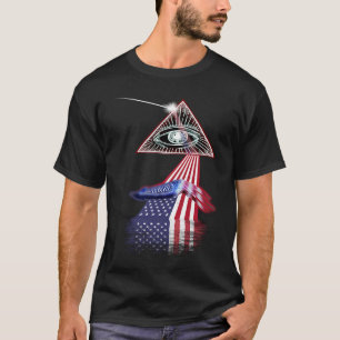 Vintage Retro-Prisma-US-Flag-Tintenfisch T-Shirt