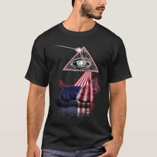 Vintage Retro Prisma US-Flagge Patterdale Terrier T-Shirt