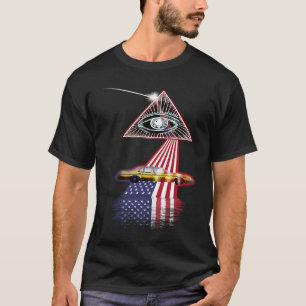 Vintage Retro Prisma US-Flaggen-Taxifahrer T-Shirt