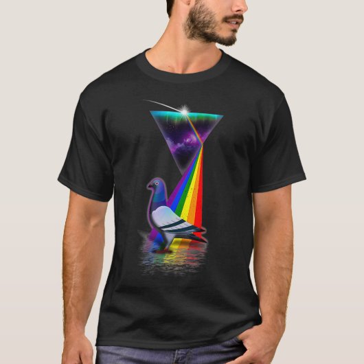Vintage Retro-Prismentaube T-Shirt (Vorderseite)