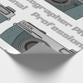 Vintage Retro Professional Photographer Camera Geschenkpapier (Ecke)