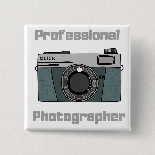 Vintage Retro Profi-Fotografen-Kamera Button (Vorderseite)
