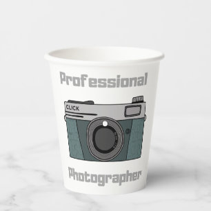 Vintage Retro Profi-Fotografen-Kamera Pappbecher
