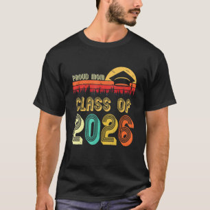 Vintage Retro Proud Mom Class Of 2026 Senior 2026 T-Shirt