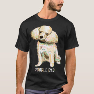 Vintage Retro Pudel Hund Papa Vatertag T-Shirt