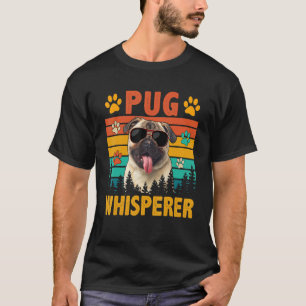 Vintage Retro Pug-Flüsterer Lustige Hunde-Sonnenbr T-Shirt