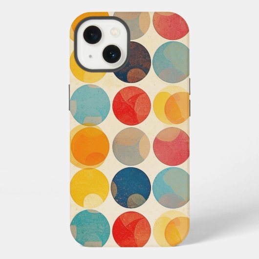 Vintage Retro-Punkte iPhone Hülle (Rückseite)
