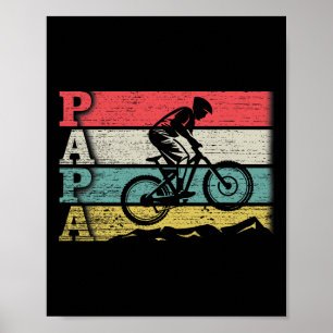 Vintage Retro Radfahren Papa Mountainbike Fahrer S Poster