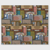 Vintage Retro Radio Mittelalterliche Antiquität Geschenkpapier (Flach)