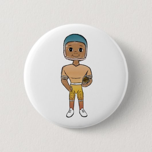 vintage retro Rainbow Football Player Button (Vorderseite)