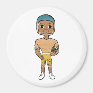 vintage retro Rainbow Football Player Magnet