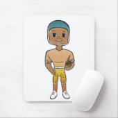 vintage retro Rainbow Football Player Mousepad (Mit Mouse)