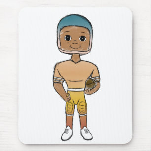 vintage retro Rainbow Football Player Mousepad