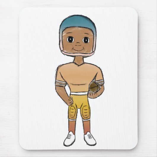 vintage retro Rainbow Football Player Mousepad (Vorne)