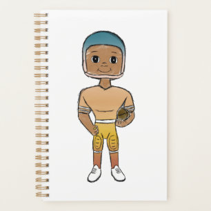 vintage retro Rainbow Football Player Planer