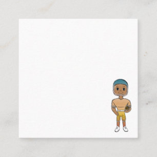 vintage retro Rainbow Football Player Quadratische Visitenkarte