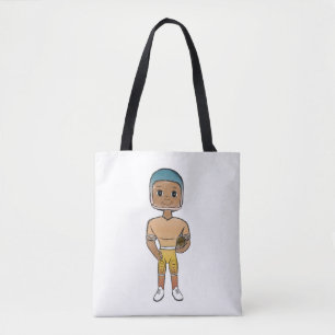 vintage retro Rainbow Football Player Tasche