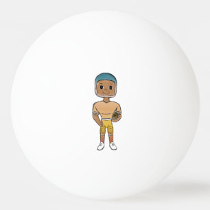 vintage retro Rainbow Football Player Tischtennisball