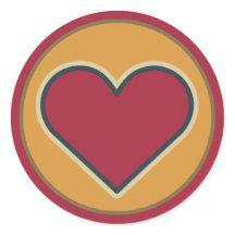 Vintage Retro Red Heart in Circle