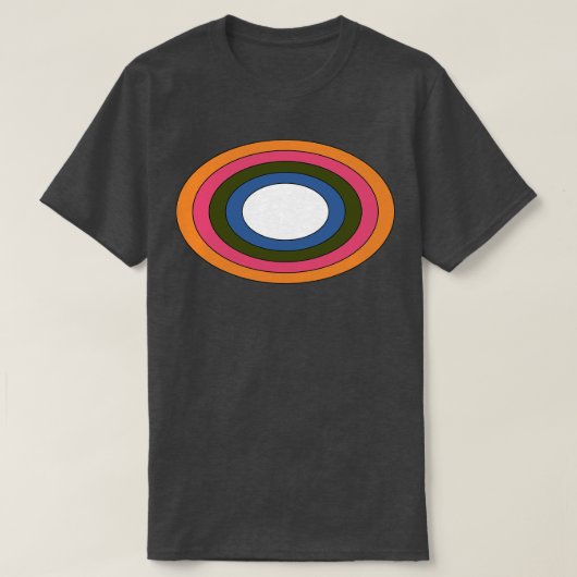 Vintage Retro-Regenbogen-Ellipse T-Shirt (Design vorne)