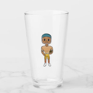 vintage Retro-Regenbogen-Fußballspieler Ombre Glas