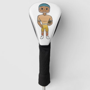 vintage Retro-Regenbogen-Fußballspieler Ombre Golf Headcover