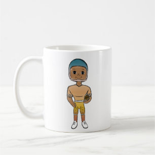 vintage Retro-Regenbogen-Fußballspieler Ombre Kaffeetasse