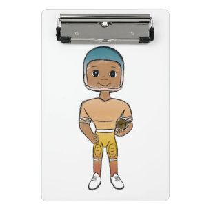 vintage Retro-Regenbogen-Fußballspieler Ombre Mini Klemmbrett