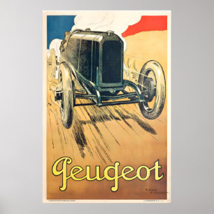 Vintage Retro-Rennwagenposter - gerahmt ungefasst Poster