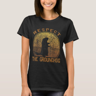 Vintage Retro Respektiere den Tag des Murmeltieres T-Shirt