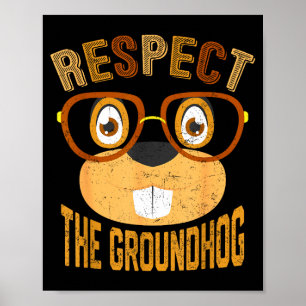 Vintage Retro Respektiert den Murmeltiertag Feiert Poster