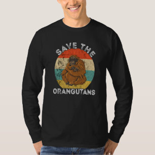 Vintage Retro Rette die Orang-Utans Wildtier Tier T-Shirt