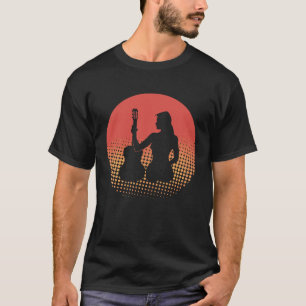 Vintage Retro Rock & Roll Music und Frauengitarre T-Shirt