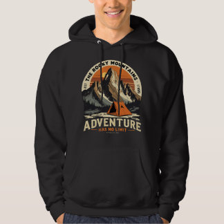 Vintage Retro Rocky Mountains Wandern Camping Hoodie