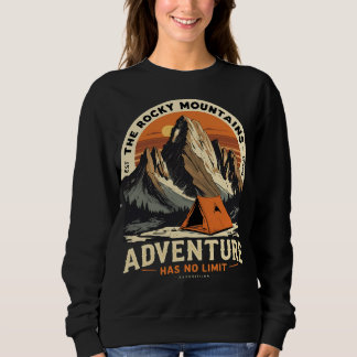 Vintage Retro Rocky Mountains Wandern Camping Sweatshirt